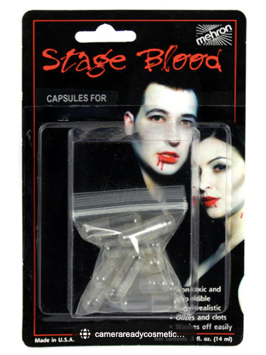 Mehron Digestable Empty Blood Capsules - 12 Pack Carded