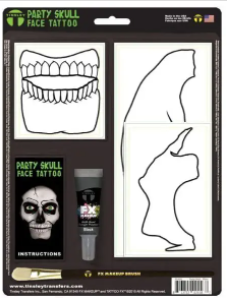 Tinsley Face Tattoo - Party Skull