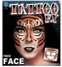 Tinsley Face Tattoo - Tiger Face