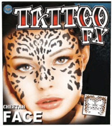 Tinsley Face Tattoo - Cheetah Face