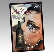 Mehron Ad Gem Liquid Adhesive with 12 Swarovski Crystal Rhinestones
