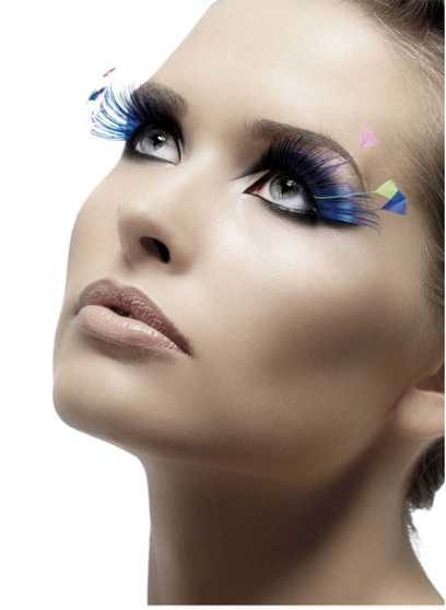 Blue Feather Plume Eyelashes