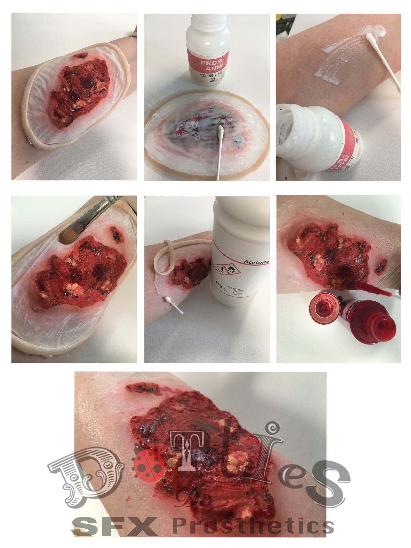 Large Unpainted Silicone Prosthetic Open Zip wound
