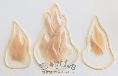 3 Pieces Unpainted Wired Silicone Prosthetic Flames