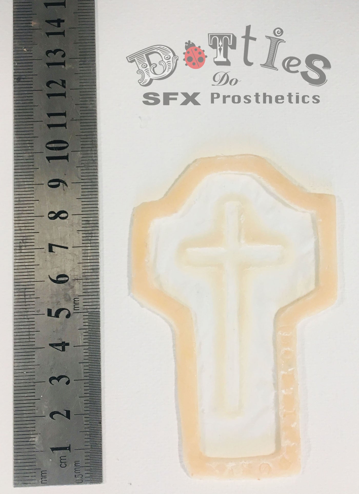 2 Pack of Unpainted Silicone Prosthetic Cross and 666 Carving