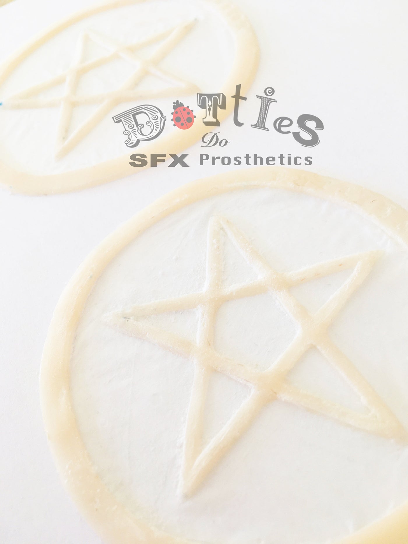 2 pack Unpainted Silicone Prosthetic, Pentagram Scar