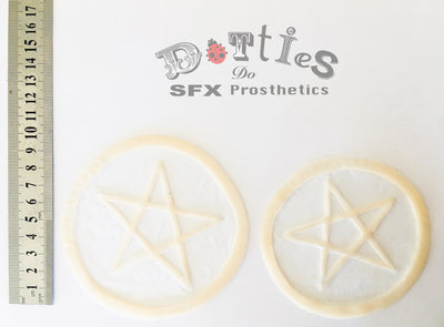 2 pack Unpainted Silicone Prosthetic, Pentagram Scar