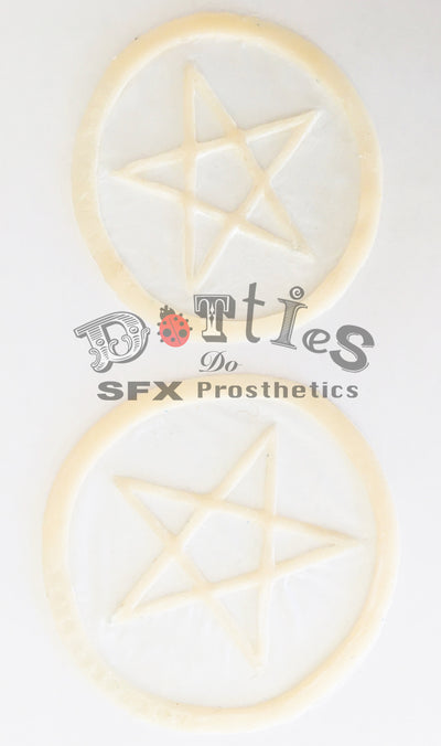 2 pack Unpainted Silicone Prosthetic, Pentagram Scar