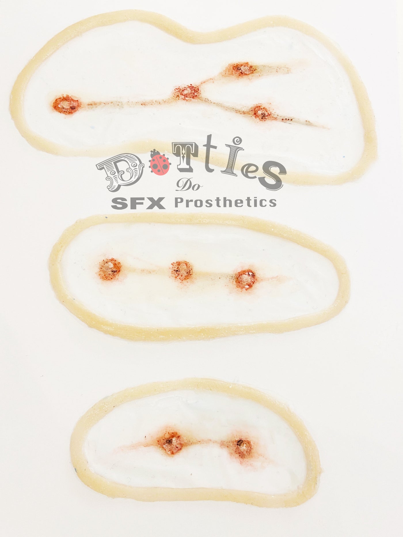3 pieces unpainted Silicone Prosthetic drug needle / track marks